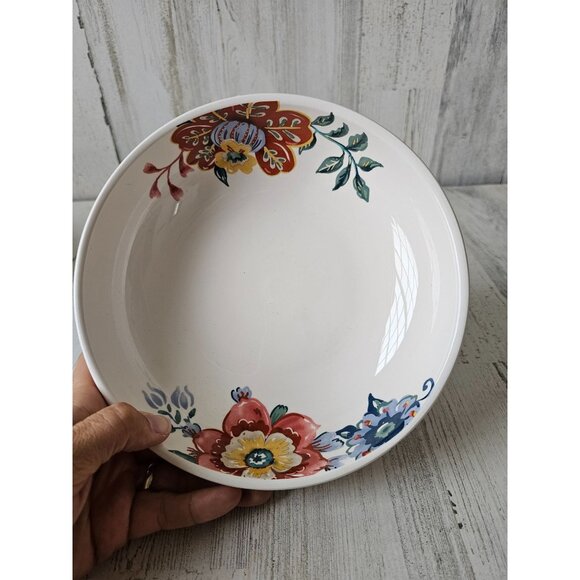 Pier 1 flower Bohemian serving a bowl platter salad ironstone spring - Picture 6 of 7